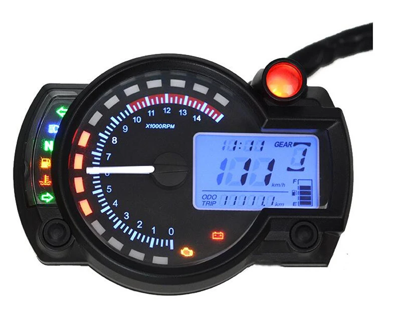 Набор из 1 водонепроницаемых ЖК мониторов для мотоциклов Тахометры цифровые