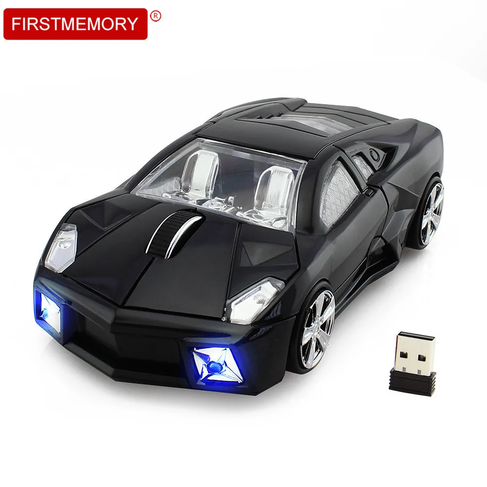 Wireless Mouse 3D Sport Car Shape Optical Computer Mause 2.4Ghz 1600DPI Mini Car Mice With USB Receiver For Laptop PC Desktop