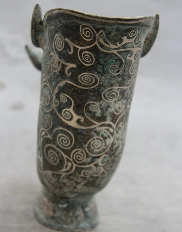 Китай Бронза Позолоченного Серебра Овцы Козы Бокал Бутылка Кубок Стакан Вина Cup