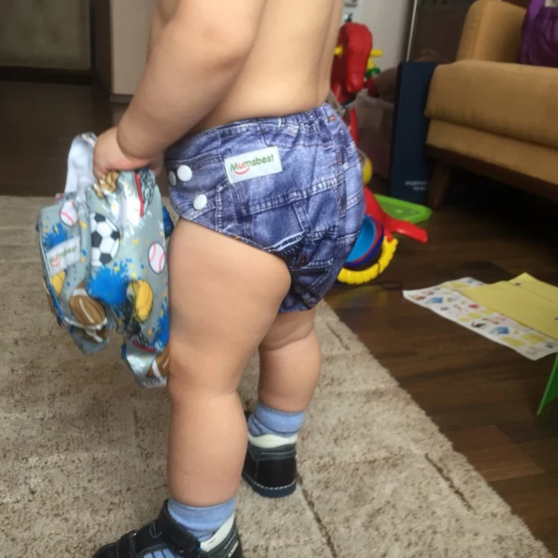 Mumsbest/10 шт. Детские многоразовые подгузники из ткани карман с 10 моющиеся вставки подгузники Водонепроницаемый с ромбовидным узором, костюм, на Возраст 3-15 кг