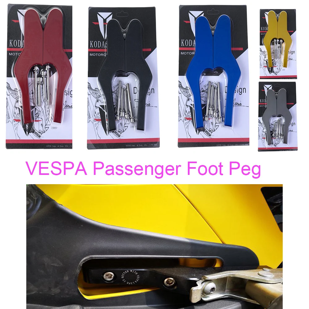 KODASKIN Пассажирские подножки расширенные подножки для Vespa gts300 GT GTS GTV 60 125 150 200 250 300ie