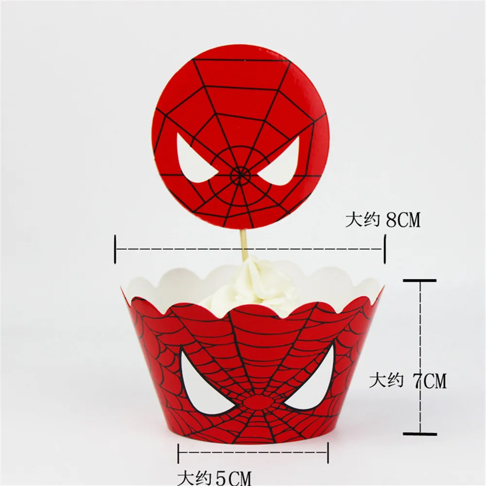 Набор из 24 штук Человек-паук бумажные Формы для кексов выбирает Дети Детские День