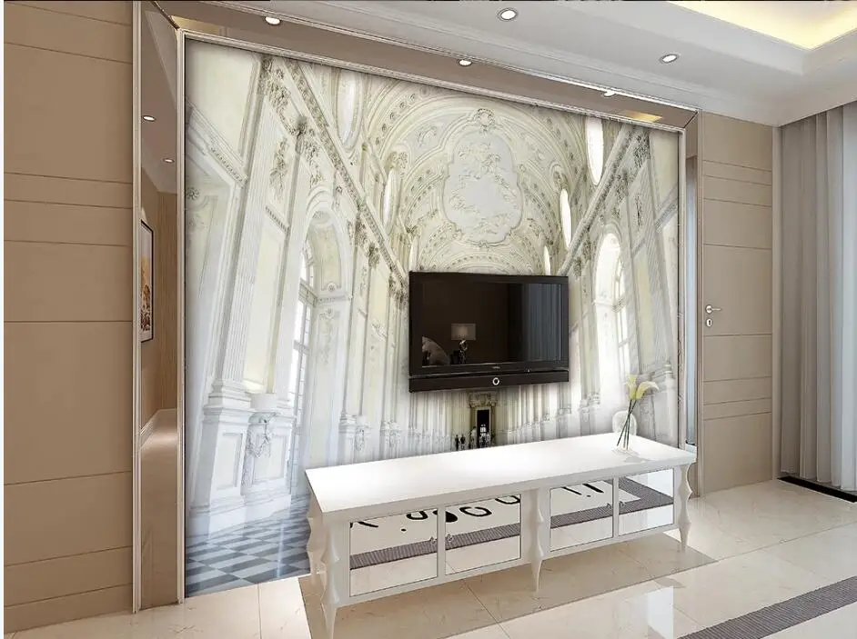 

WDBH 3d photo wallpaper custom mural European palace corridor home decor living room 3d wall murals wallpaper for walls 3 d