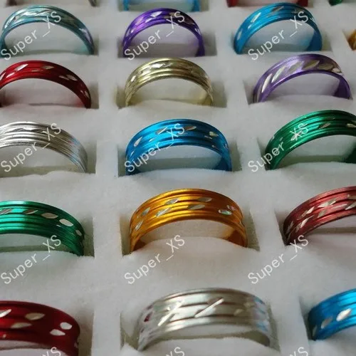 200pcs Whole Jewelry Ring Lots Hot Sale Nice Pretty Multicolor Aluminum Alloy Rings Good Quality LB098  Free Shipping