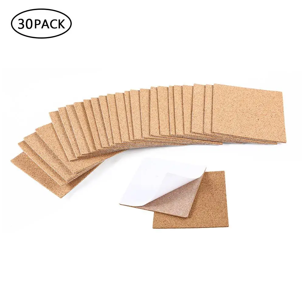 30 pcs 30/80 штук Натуральная пробка каботажное судно квадраты термостойкие Нескользящая чашка кружка коврик Кофе Чай Posavasos Подставка для столовых приборов посуда Украшения для кухни - Цвет: 30 pcs