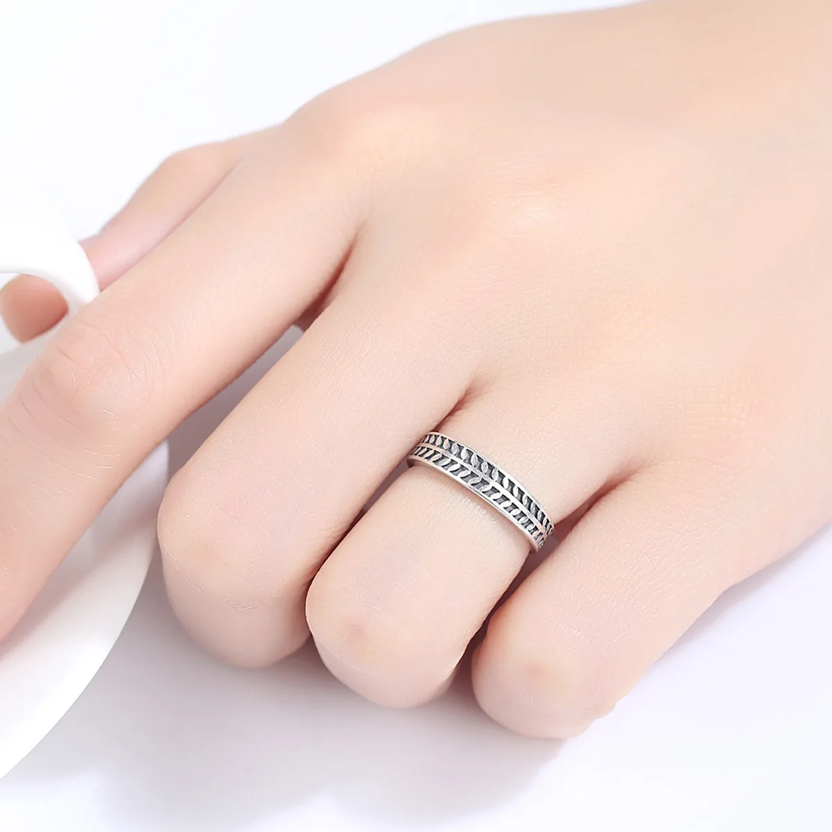 Genuine Thai Silver Leaves Stackable Finger Ring Adjustable Cuff ring Punk and Trendy Fine Jewelry for Women Girl Gift | Украшения и