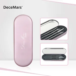 Портативный чехол для пинцета для ресниц DeceMars голубой розовый