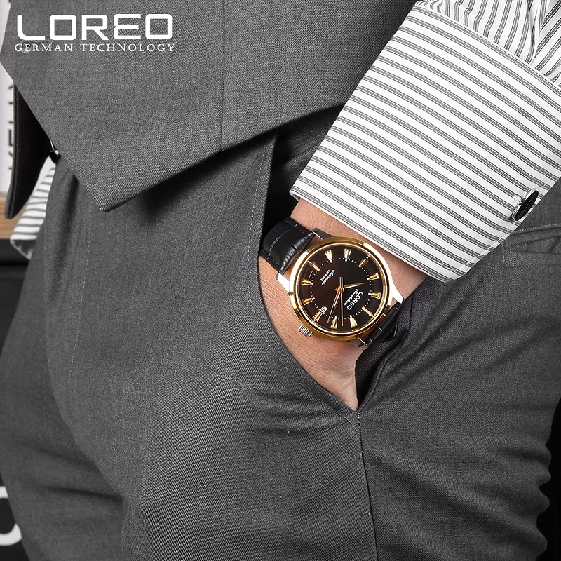 Loreo высокого качества подлинные часы Мужские автоматические механические