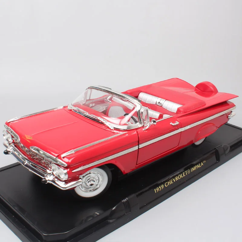 Бренд для детей 1 18 классический ретро большой Chevrolet lmpala 1959 модели автомобиля металлическое ведро литье под давлением и автомобиль подарок миниатюрный для маленьких мальчиков