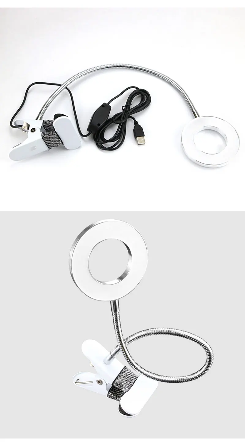 Осветитель для макияжа, улучшенная лампа для татуировки с зажимом, USB светодиодный светильник, холодный светильник для бровей, тату, инструменты для маникюра, салона красоты
