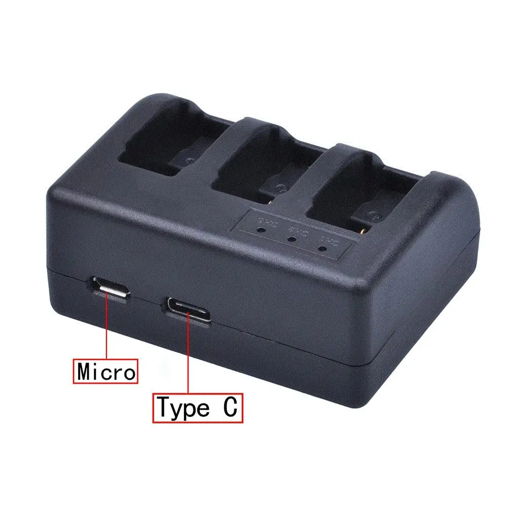 For Gopro 5 AHDBT-501 Full Decoded Battery+USB 3Slots Charger with Type C Port for hero 6 Gopro7 8 Camera | Электроника