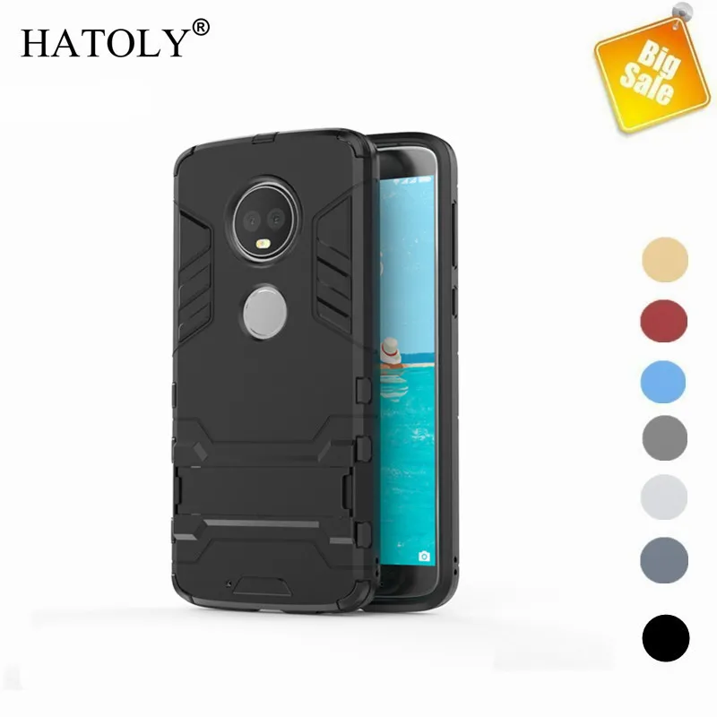 

For Cover Motorola Moto G6 Case Shockproof Armor Hard Cover For Moto 1S Silicone Anti-Knock Stand Phone Bumper Case For Moto G6