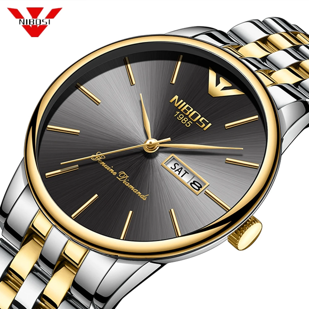 Часы наручные Relojes NIBOSI Мужские кварцевые деловые Модные Простые