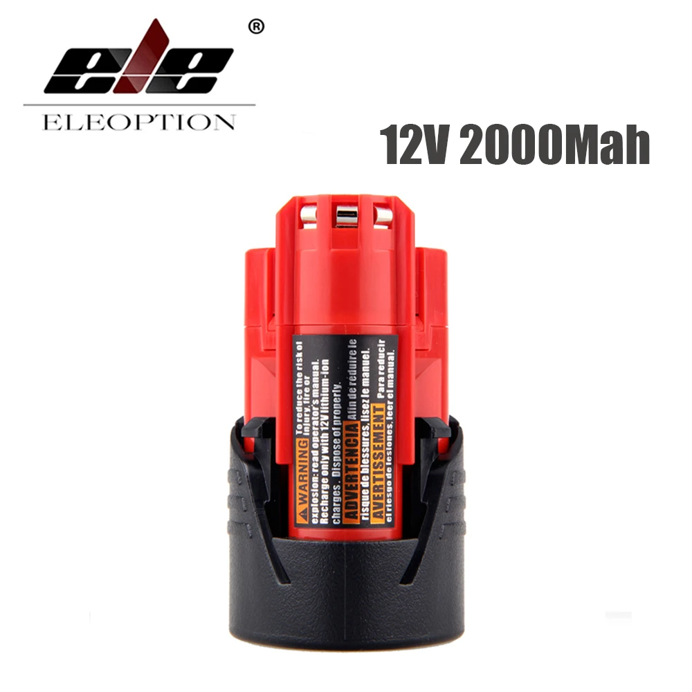 ELEOPTION Мощность инструмент Батарея для Milwaukee M12 12 В 2000 мАч 2.0ah литий ионный