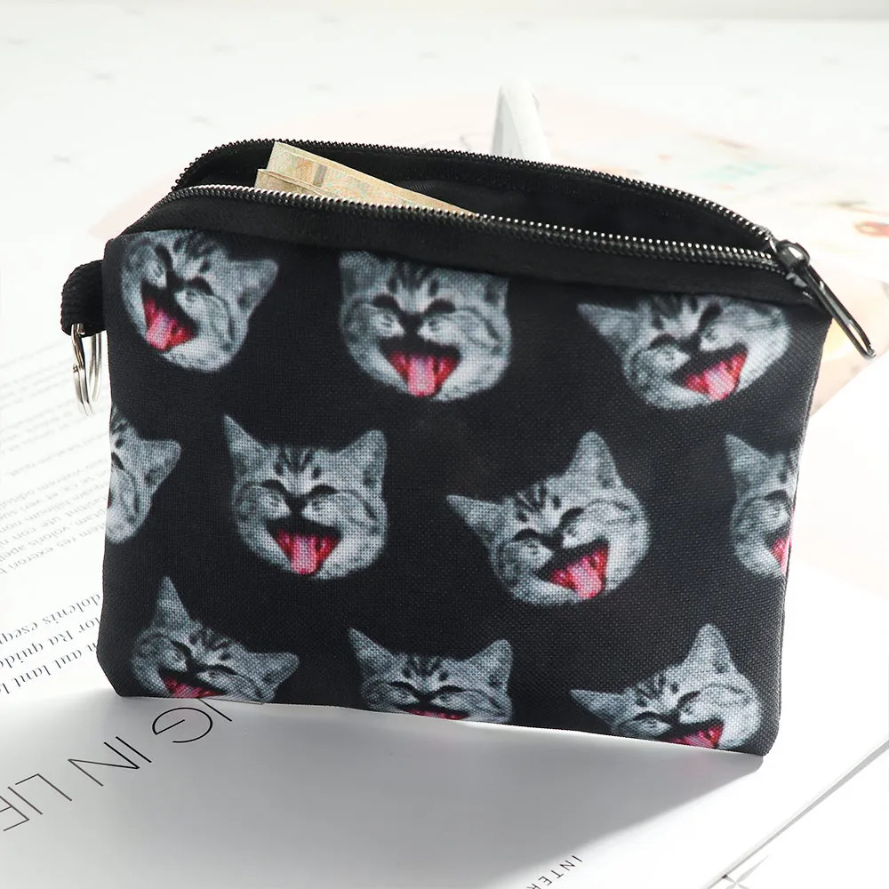 Дизайнерский холщовый кошелек для мелочи женщин и девочек с изображением