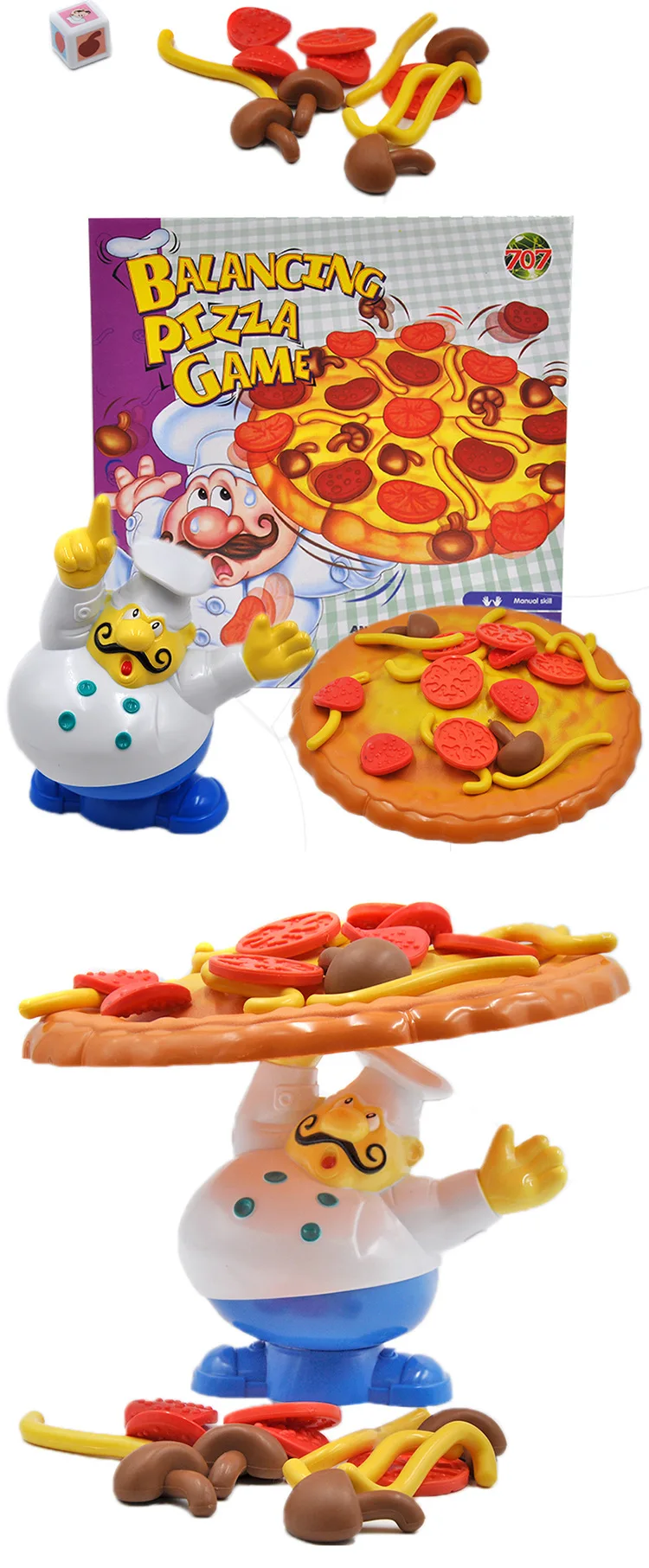 Балансировочная игра для пиццы, игрушка для рабочего стола, ролевые пищевой реквизит, маленькие Семейные пластиковые строительные блоки, игрушки для детей