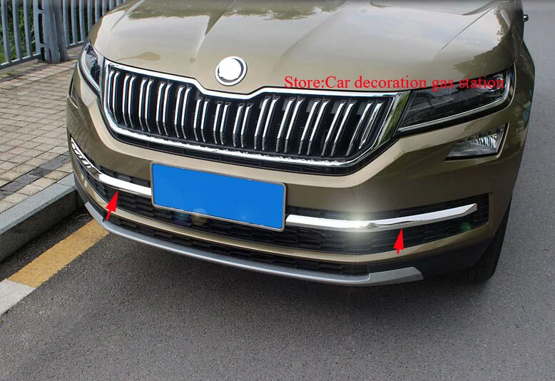 2 шт. Хромированная передняя решетка для Skoda Kodiaq 2017 аксессуары гоночного гриля