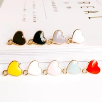zeroup multicolor stud earrings heart eardrop accessories jewelry component diy material handmade 6pcs