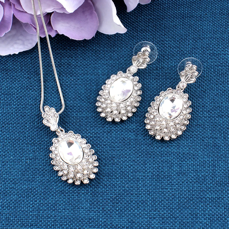 Винтажный комплект из ожерелья и серег с цветочным узором ювелирное ожерелье