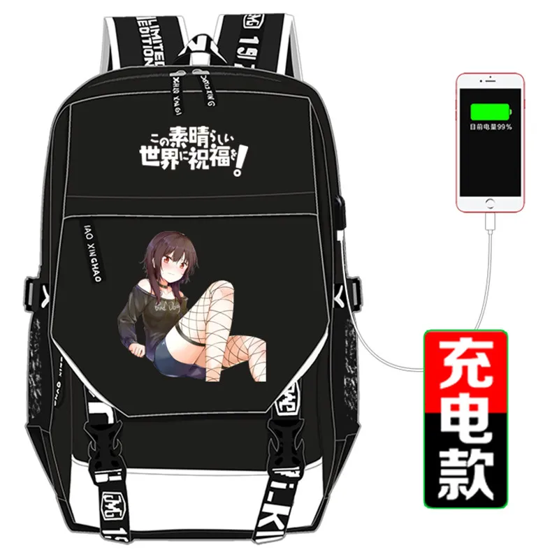 KonoSuba: Божье благословение на этот чудесный мир! Kawaii женский рюкзак Akua Megumin школьные сумки рюкзак Mochila Feminina - Цвет: G