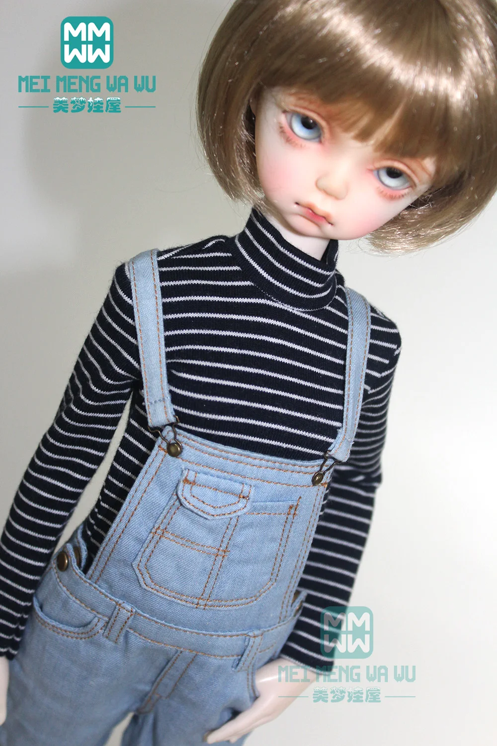 Одежда для кукол 43 см 1/4 BJD кукла модная футболка в полоску брюки на бретелях |