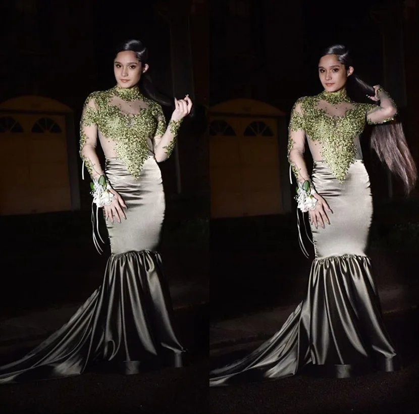 Vestidos de gala элегантное платье Русалка с длинным рукавом для выпускного вечера 2019