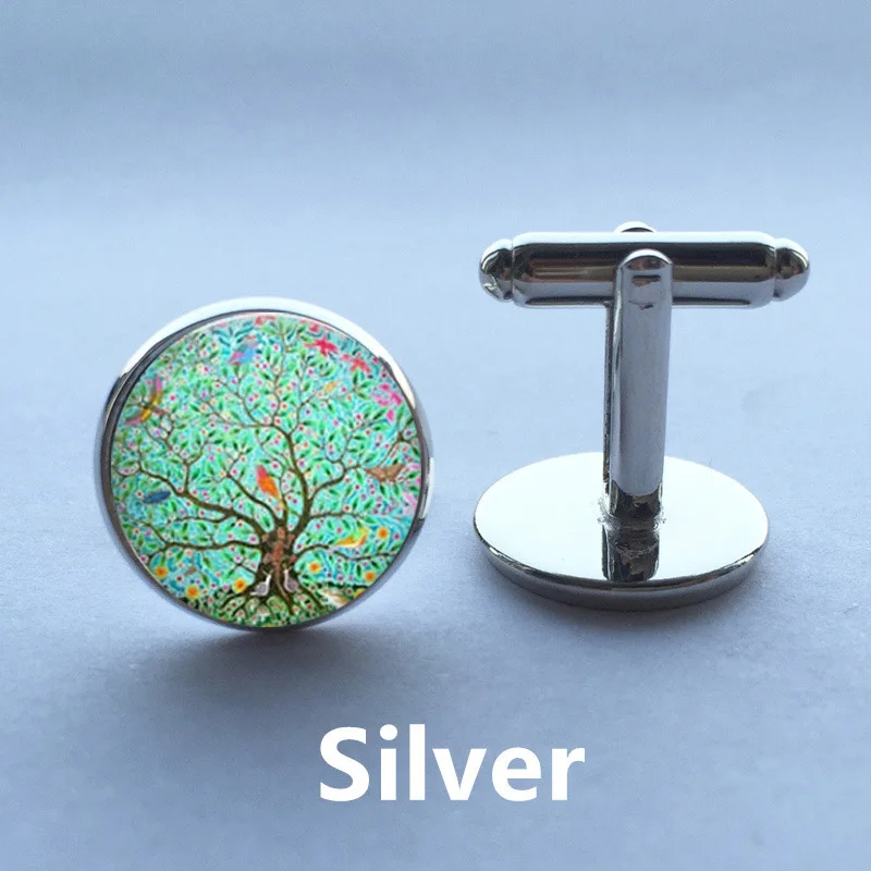 Лидер продаж дерево запонки птицы жизни для нее лес ручной работы Запонки Дерево