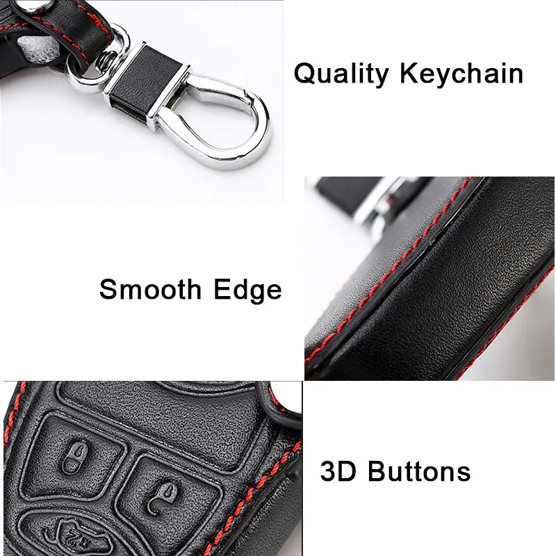 

Leather Car Key Cover For Dodge Challenger Charger Magnum Journey Ram Jeep Commander Grand Cherokee Chrysler 300 Remote Fob Case