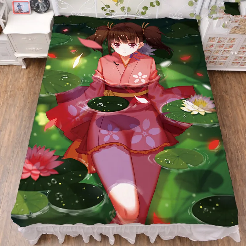 150x200 см аниме Koutetsujou no Kabaneri Hozumi &amp Ayame Mumei постельное белье из молочного волокна и