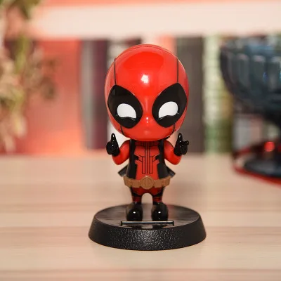 Deadpool Милые солнечные танцевальные фигурки Marvel, Бэтмен, тройник, цельный качающийся танцор, солнечные игрушки, Железный человек, украшение автомобиля, подарок - Цвет: Deadpool