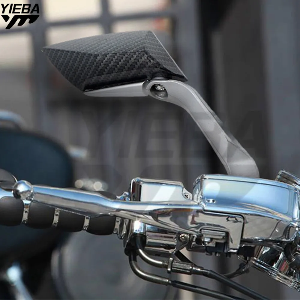 Боковое зеркало заднего вида на руль мотоцикла универсальное черное для Honda Kawasaki