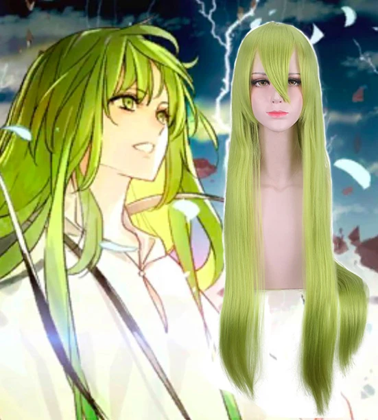 Anime Fate/Grand Order Cosplay Wigs Enkidu Cosplay 100CM Green Wigs Halloween Carnival Party Cosplay Wigs