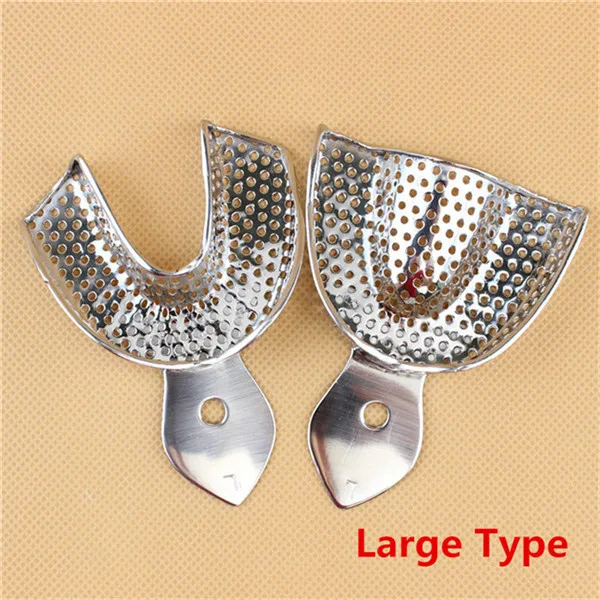 1 set lager type 2 шт./компл. стоматологический слепочный поддон Нержавеющая сталь зубов лоток для зубного ряда, пригодный для обработки в автоклаве инструментальные лотки стоматологических инструментов - Цвет: 1 set lager type