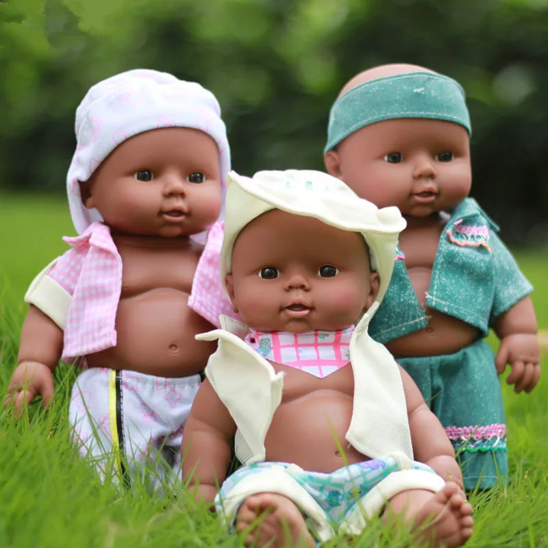 30 см Полный винил мягкие Reborn черные детские куклы реалистичные Этнические куклы темная кожа реалистичные детские модели детский домик для игр игрушки Детский подарок