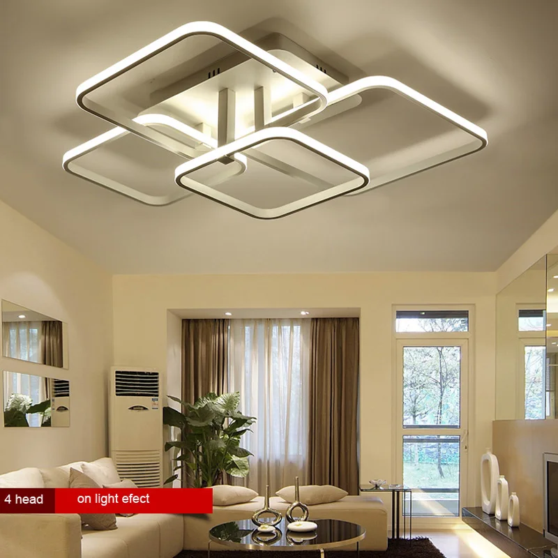 Квадратная акриловая алюминиевая подсветка Fiveying для гостиной спальни комнатное