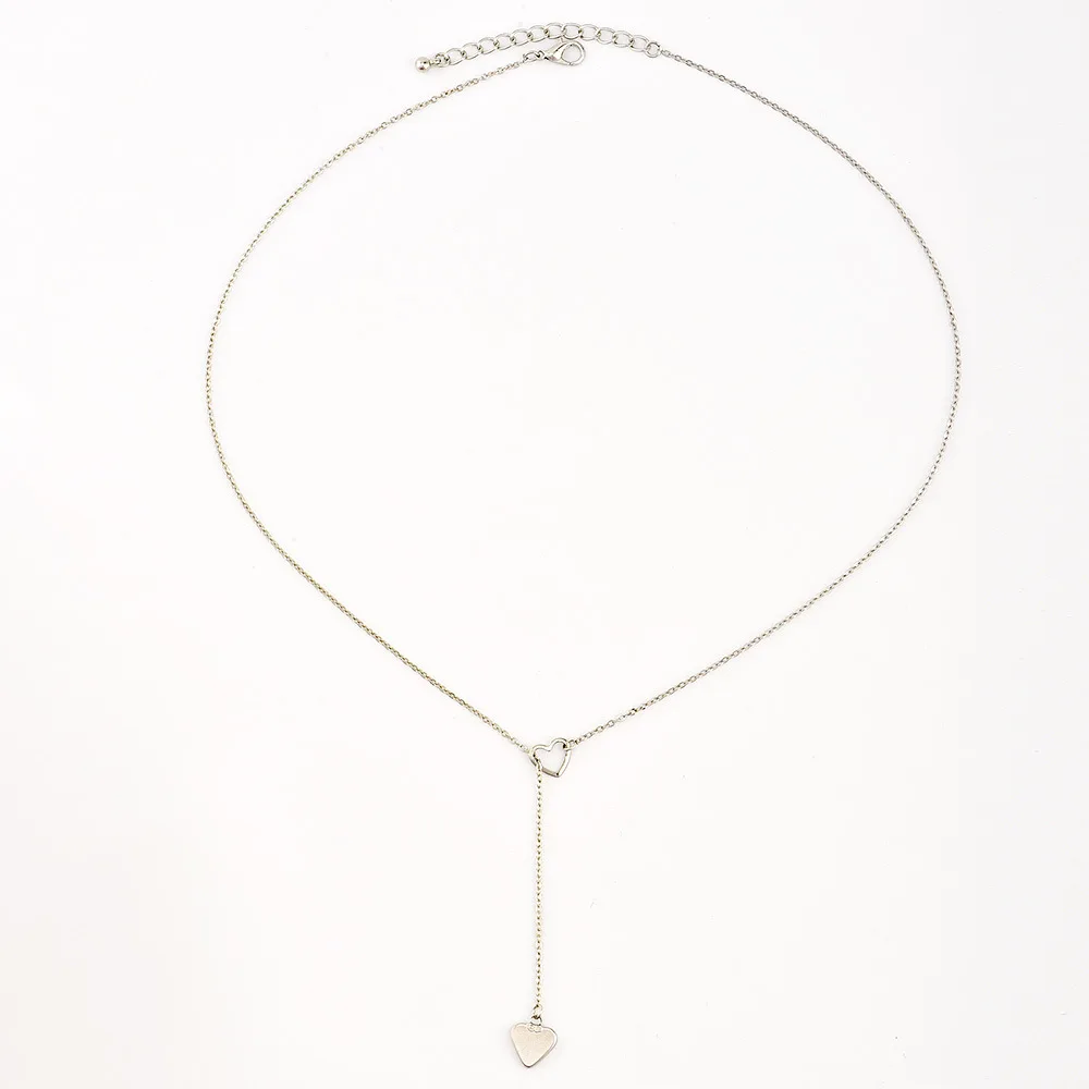 Фото 2019 Fashion New Personality Peach Heart Love Long Pendant Women's Necklace Metal Birthday Gift Jewelry Statement Necklace №5