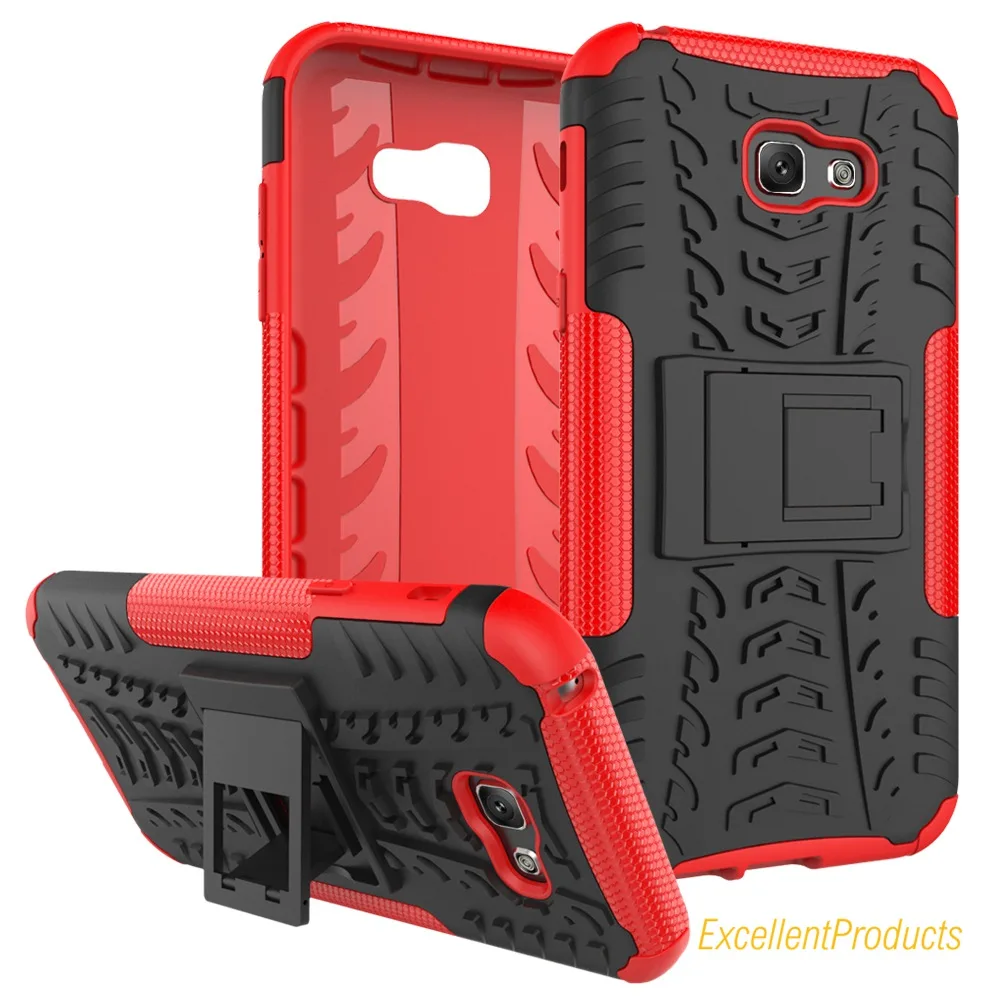 For Samsung A7 2017 Cover Soft Rubber &amp Hybrid Platic Case Mobile Phone cases with Holder Stand Capa coque |