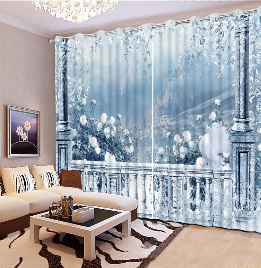 Современные 3d занавески на заказ люверсы для гостиной в европейском стиле кухни