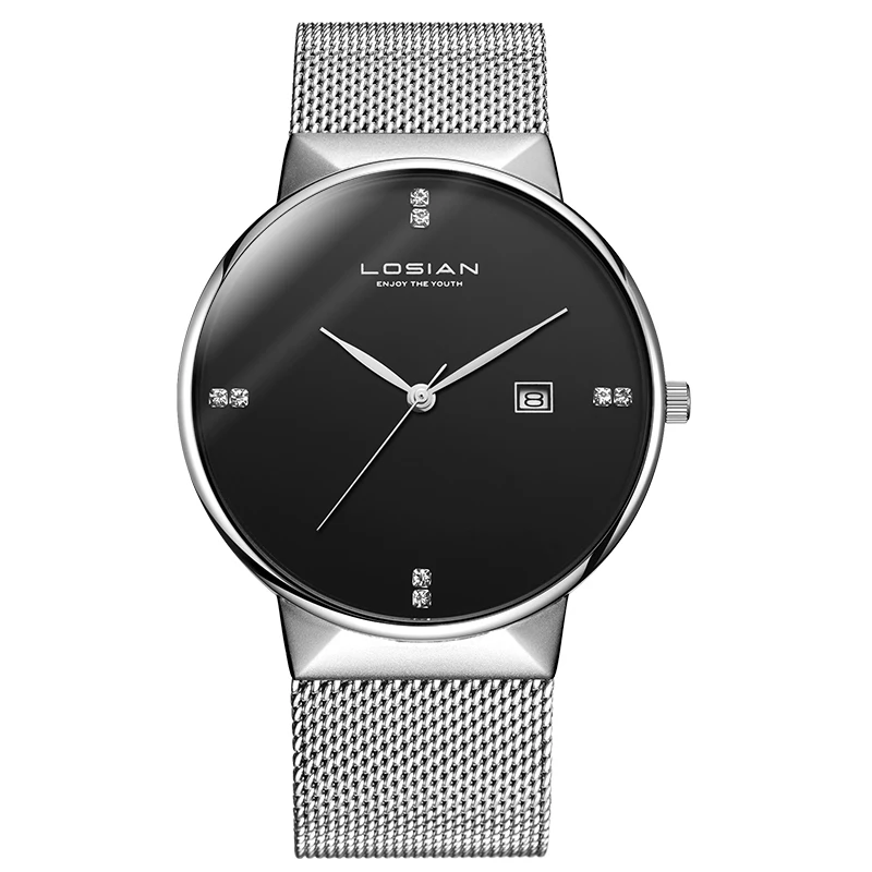1 Montres мужские наручные часы erkek kol saati relojes de hombre top marca de lujo мужские часы Роскошные Брендовые Часы из нержавеющей стали - Цвет: 1
