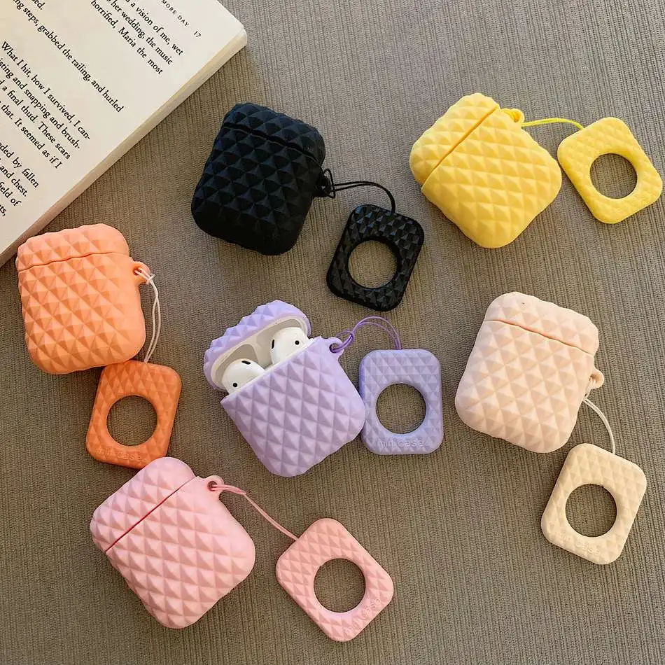 Милый чехол для AirPods С КАКТУСОМ из мультфильма, силиконовый чехол для наушников s для Apple Air pods 2, чехол для Earpods с бриллиантовым кольцом