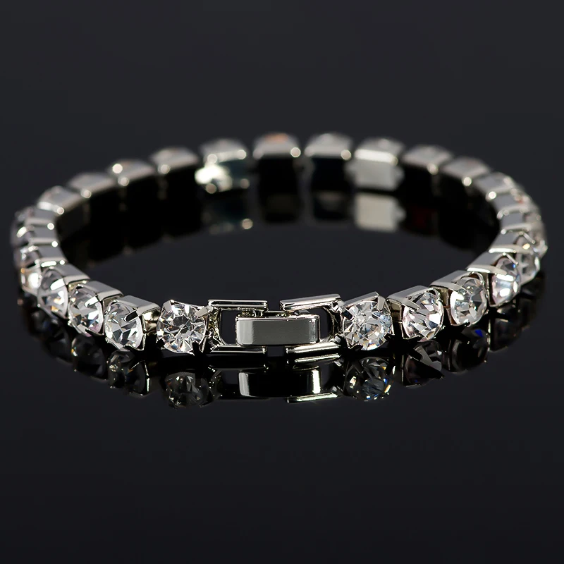 Золотой браслет с инкрустацией по Рейн поступление Модные женские ювелирные