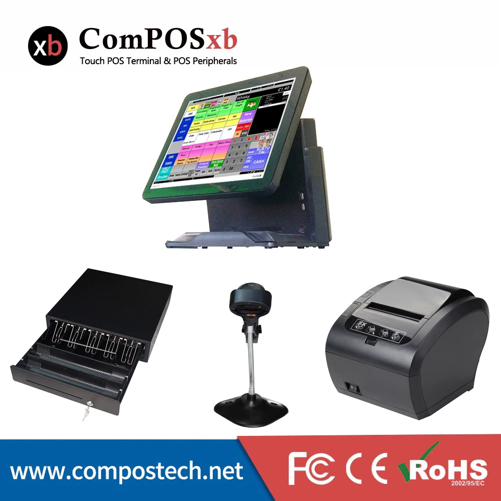 

Windows POS Terminal 15 Inch Touch Screen Pos System/ Cash Register With Printer