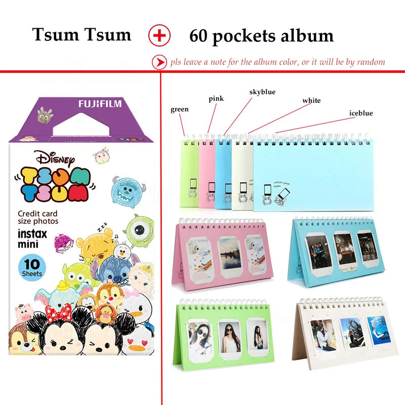 Fujifilm Instax Мини пленка Tsumtsum 10 листов fr Instax Mini 9 8+ 7 s 70 90 25 мгновенный Polariod камера принтер для смартфонов SP-2 1