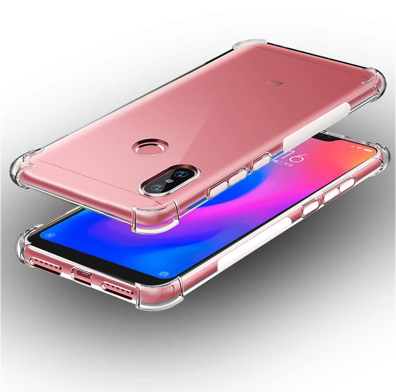 for Xiaomi Redmi 6 Pro 6Pro Note 5 5Pro S2 6X A2 Mix 2s Case Full Protective Anti-knock Airbag Silicone Transparent Bumper |