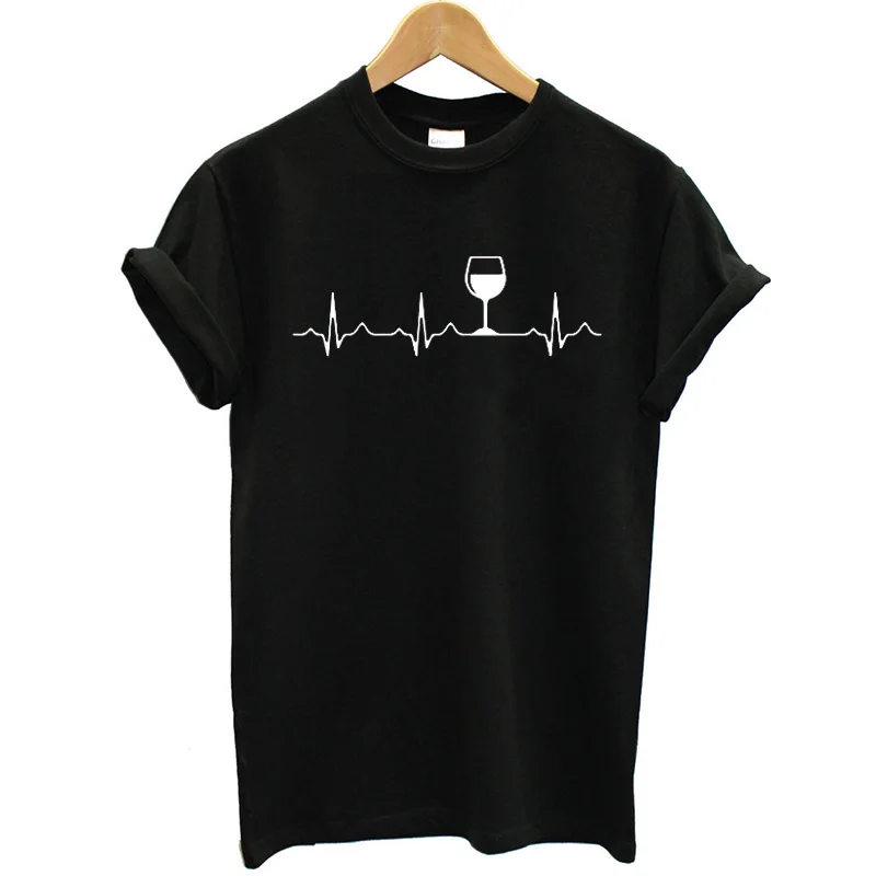 Besikom New Arrival Women T-shirt Wine Short Sleeve O-neck Funny Summer Tee Shirt Femme Streetwear Tshirt Casual Clothing | Женская