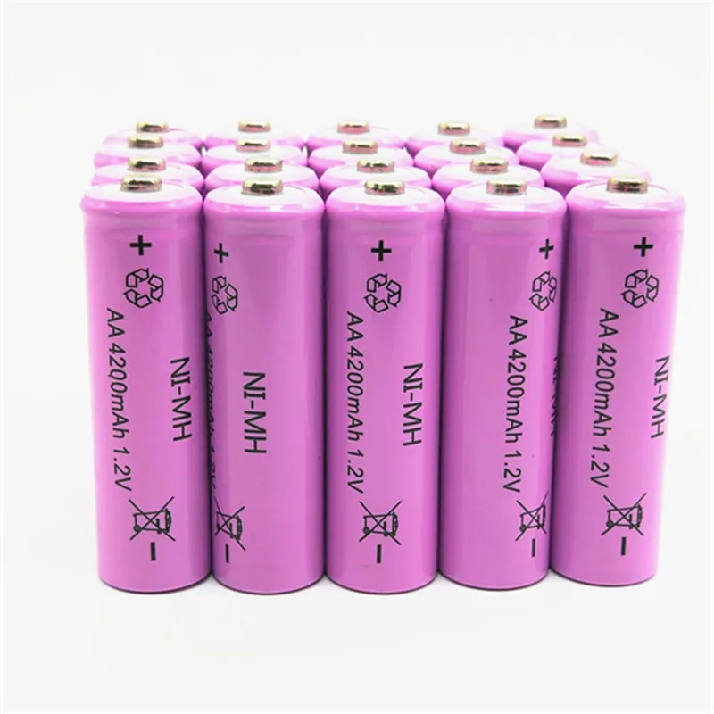 20 шт./лот AA батарея NIMH 4200Mah 1 2 V 2A ni-mh перезаряжаемые батареи Bateria Baterias | Электроника