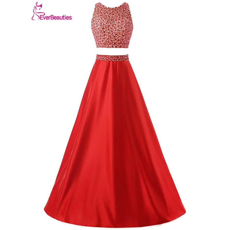 Женское атласное платье двойка Длинный топ с открытой спиной и бисером в пол для