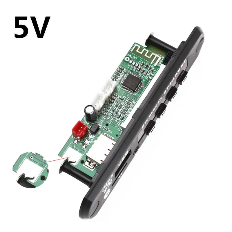 5V Bluetooth 5 в 12 В MP3 WMA динамик декодер доска аудио модуль USB TF Радио пульт дистанционного управления для автомобиля радио черный цвет - Цвет: 5V