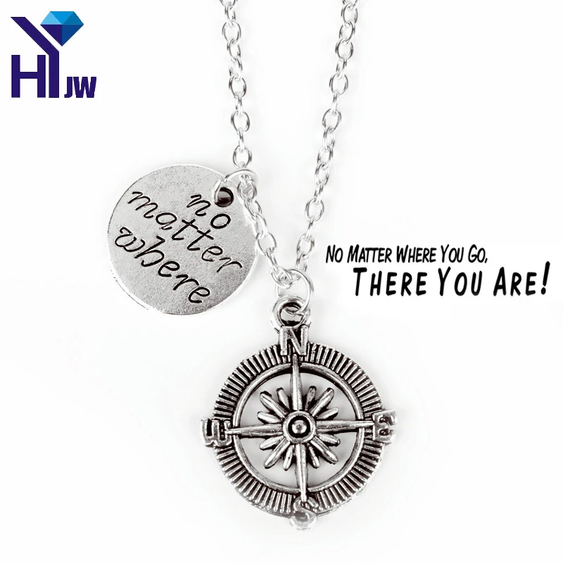 HEYu независимо от того где пойти двойной полый компас коробка и игла подвеска