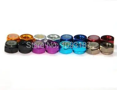 

10pcs/lot aluminum nylon lock colorful nut din6923 m2